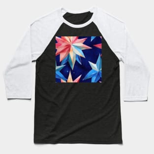 Multi-color Watercolor Christmas Stars Baseball T-Shirt